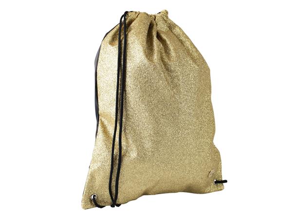 Gymtas QC Sparkle met ritszak 43cm glitter goud